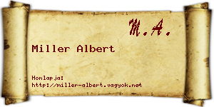 Miller Albert névjegykártya