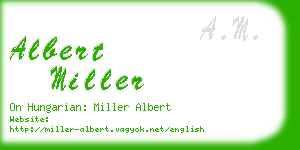 albert miller business card